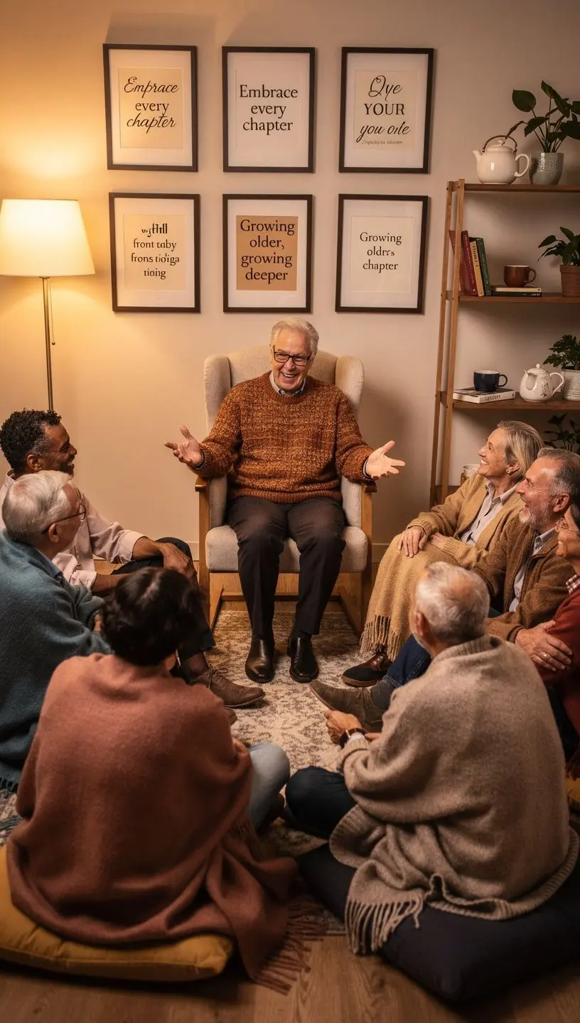 Aprendizado contínuo na aposentadoria e redes de apoio.