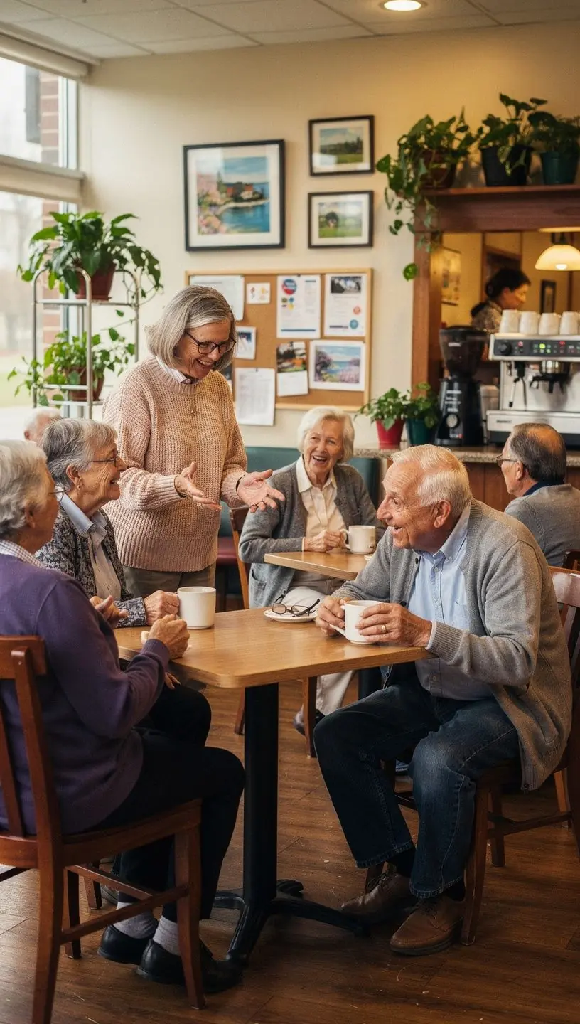Benefícios de reuniões presenciais para aposentados.